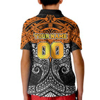 Personalized Wests Tigers Kid Polo Shirt Polynesian Tribal Pattern Style