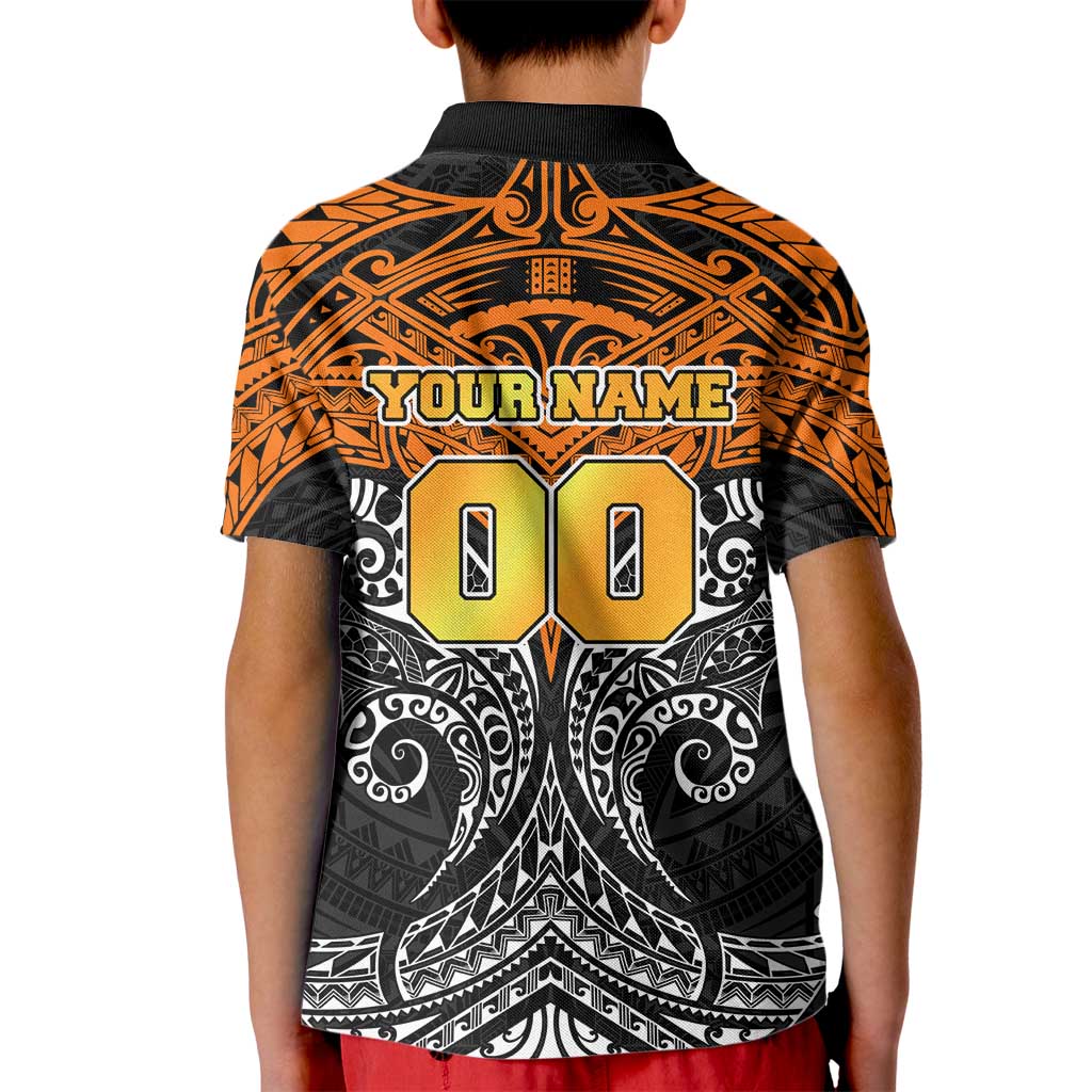 Personalized Wests Tigers Kid Polo Shirt Polynesian Tribal Pattern Style