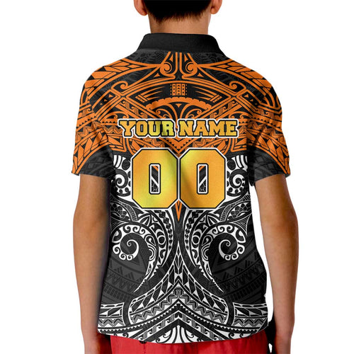 Personalized Wests Tigers Kid Polo Shirt Polynesian Tribal Pattern Style