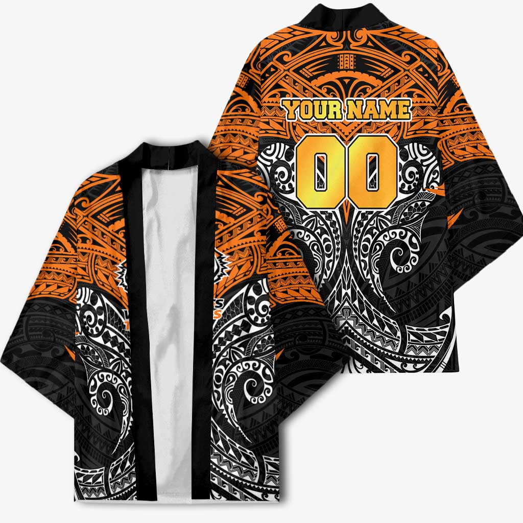 Personalized Wests Tigers Kimono Polynesian Tribal Pattern Style