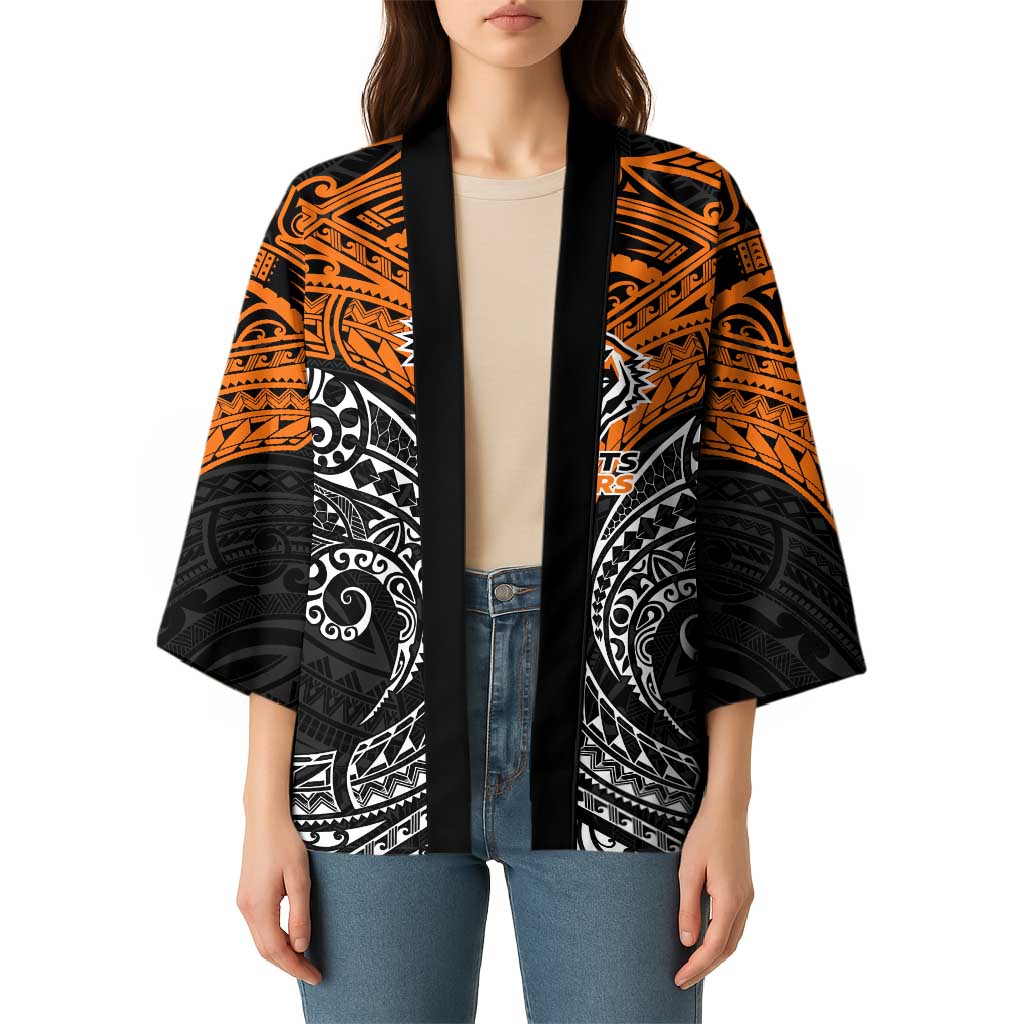 Personalized Wests Tigers Kimono Polynesian Tribal Pattern Style