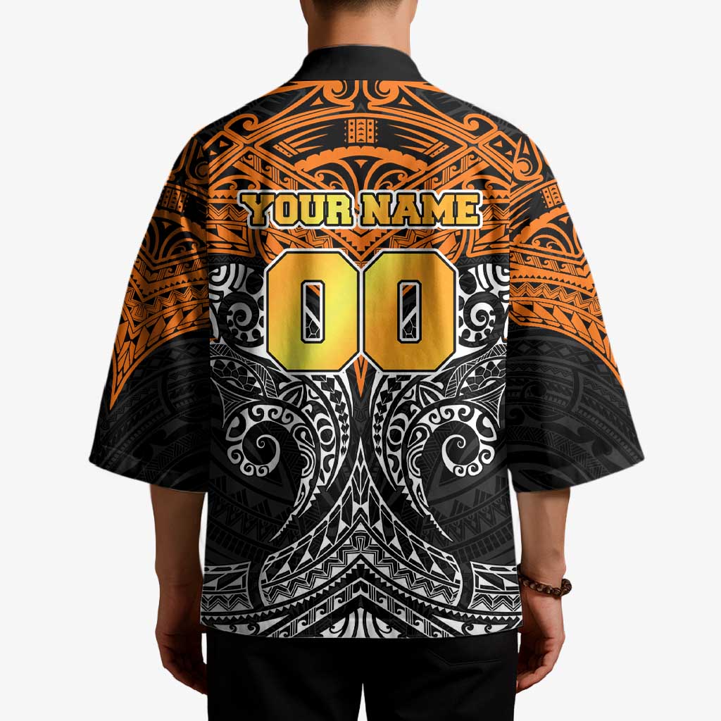 Personalized Wests Tigers Kimono Polynesian Tribal Pattern Style