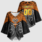 Personalized Wests Tigers Kimono Sleeve Blouse Polynesian Tribal Pattern Style
