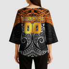 Personalized Wests Tigers Kimono Sleeve Blouse Polynesian Tribal Pattern Style