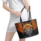 Personalized Wests Tigers Leather Tote Bag Polynesian Tribal Pattern Style