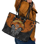 Personalized Wests Tigers Leather Tote Bag Polynesian Tribal Pattern Style