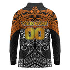 Personalized Wests Tigers Long Sleeve Polo Shirt Polynesian Tribal Pattern Style