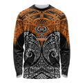 Personalized Wests Tigers Long Sleeve Shirt Polynesian Tribal Pattern Style