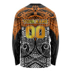 Personalized Wests Tigers Long Sleeve Shirt Polynesian Tribal Pattern Style
