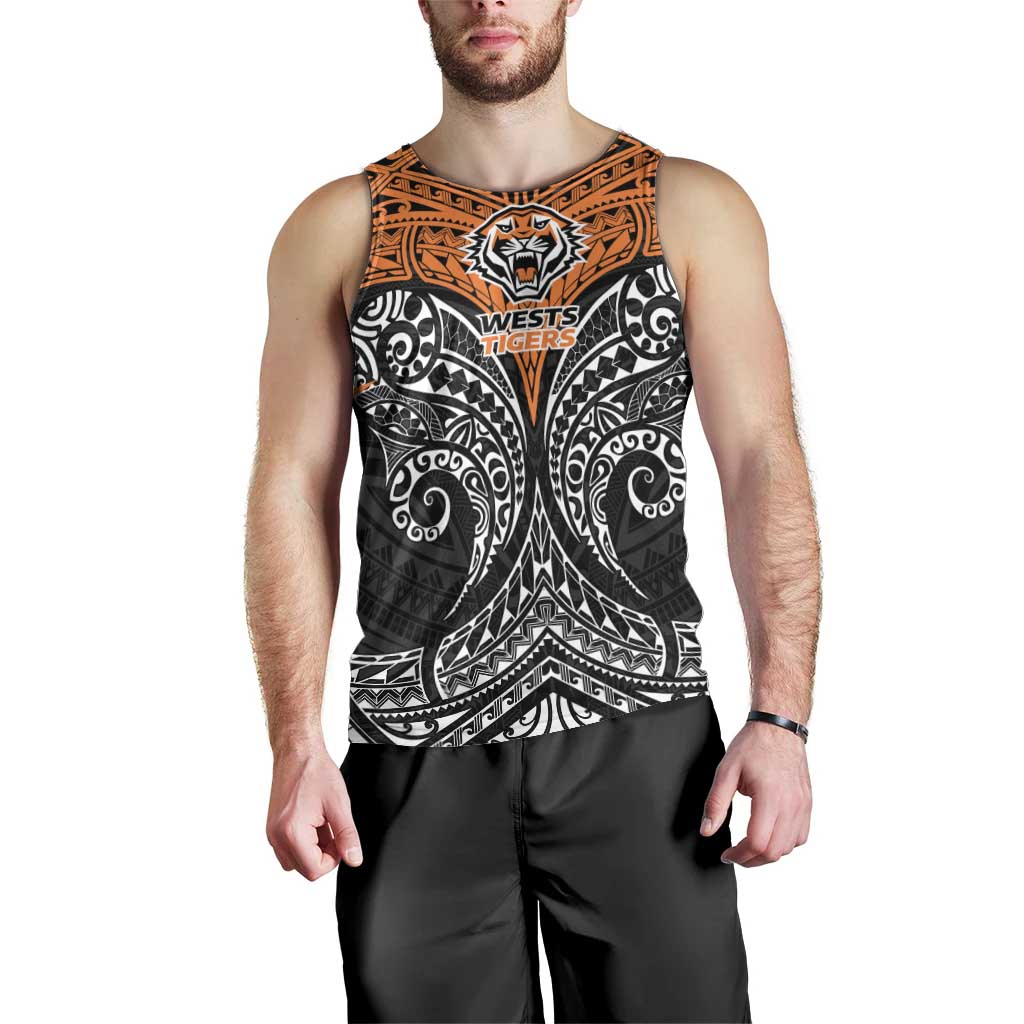 Personalized Wests Tigers Men Tank Top Polynesian Tribal Pattern Style