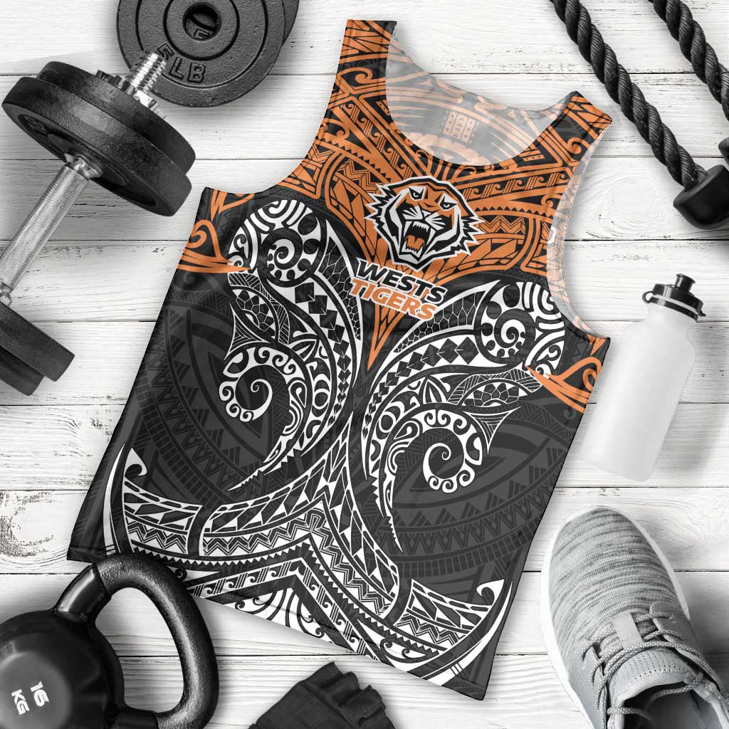 Personalized Wests Tigers Men Tank Top Polynesian Tribal Pattern Style