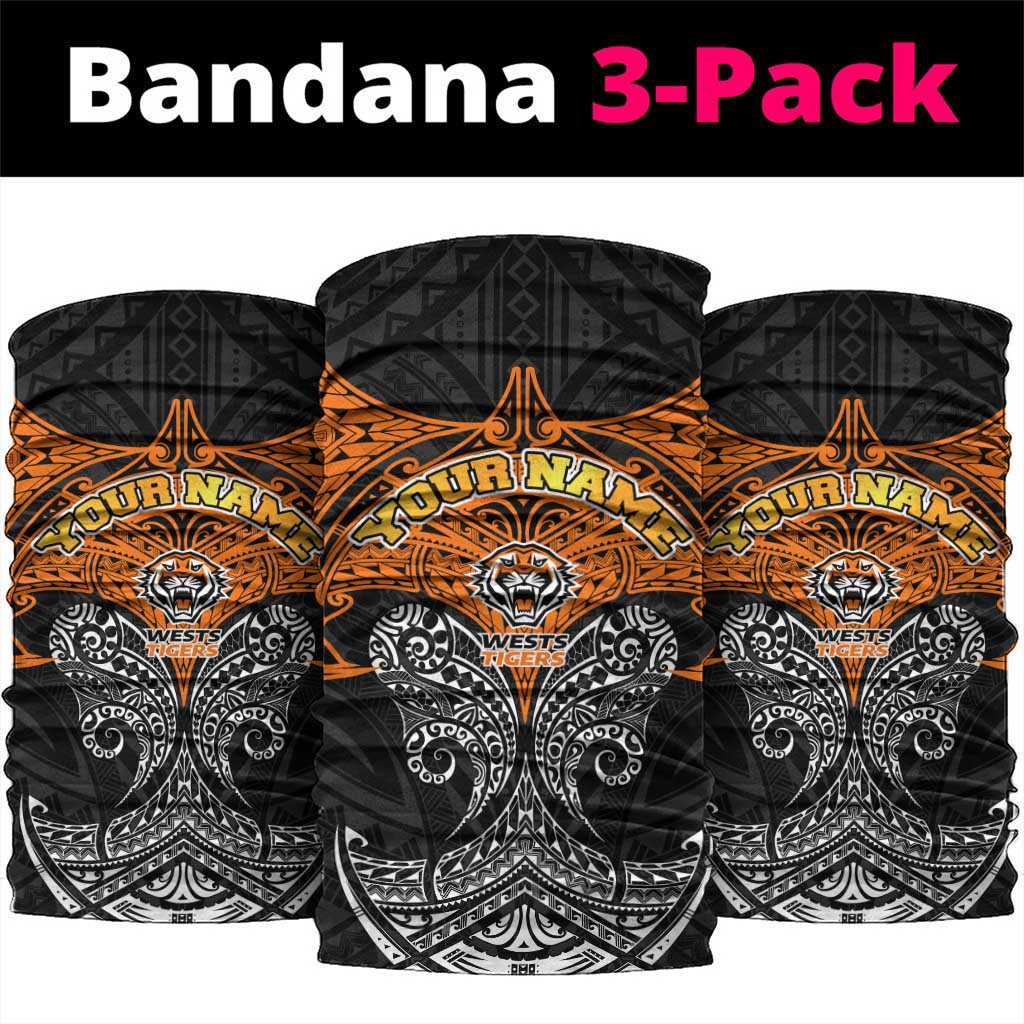 Personalized Wests Tigers Neck Gaiter Polynesian Tribal Pattern Style