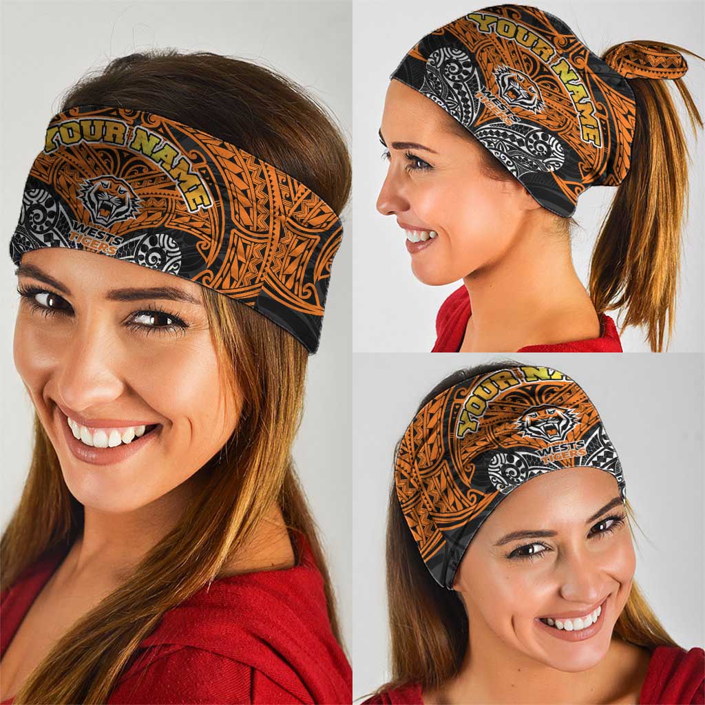 Personalized Wests Tigers Neck Gaiter Polynesian Tribal Pattern Style