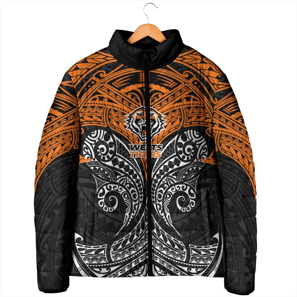 Personalized Wests Tigers Padded Jacket Polynesian Tribal Pattern Style