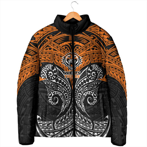Personalized Wests Tigers Padded Jacket Polynesian Tribal Pattern Style
