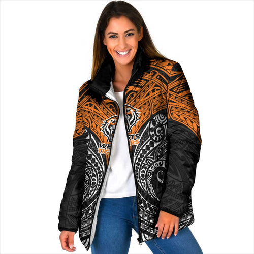 Personalized Wests Tigers Padded Jacket Polynesian Tribal Pattern Style