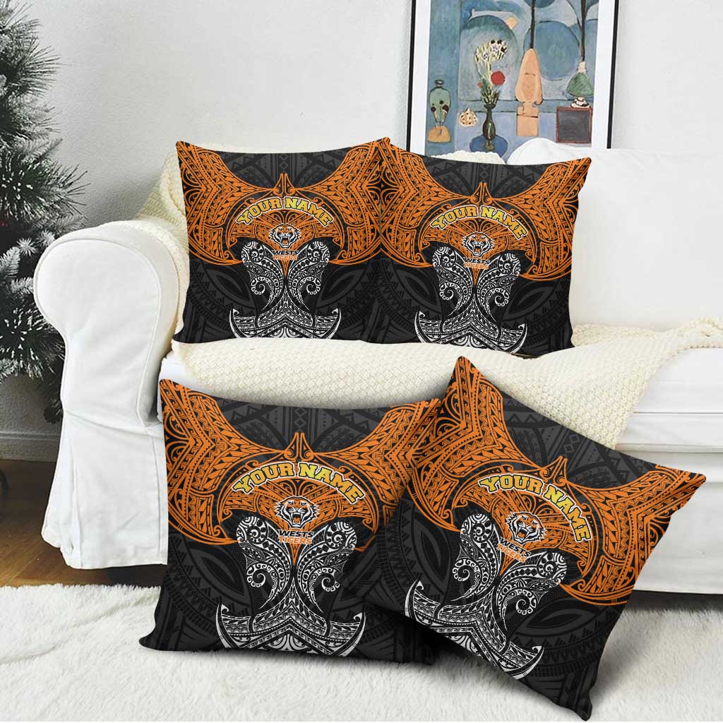 Personalized Wests Tigers Pillow Cover Polynesian Tribal Pattern Style