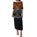 Personalized Wests Tigers Puletasi Polynesian Tribal Pattern Style