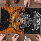 Personalized Wests Tigers Puzzle Polynesian Tribal Pattern Style