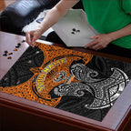 Personalized Wests Tigers Puzzle Polynesian Tribal Pattern Style