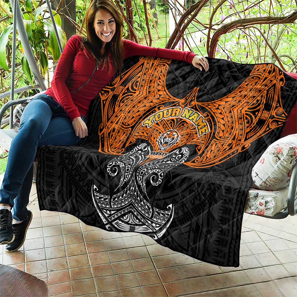 Personalized Wests Tigers Quilt Polynesian Tribal Pattern Style