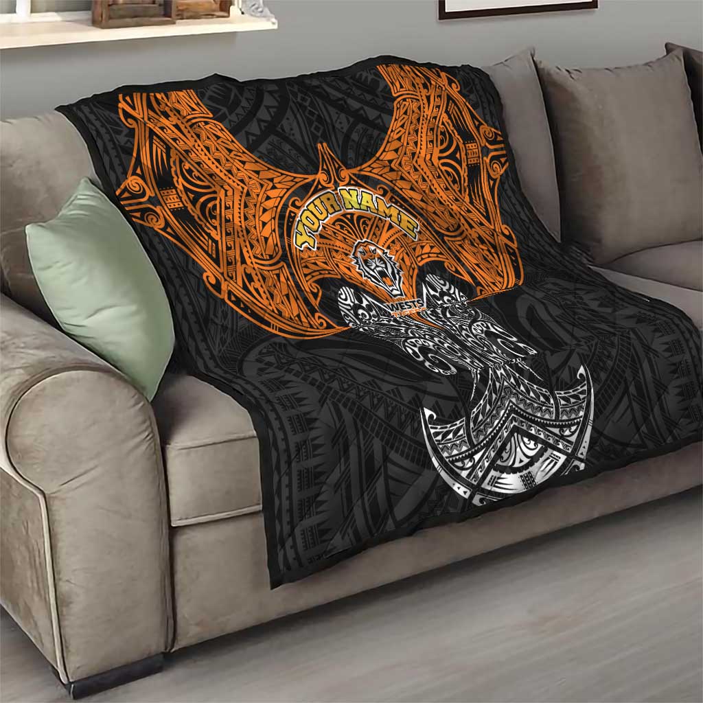 Personalized Wests Tigers Quilt Polynesian Tribal Pattern Style