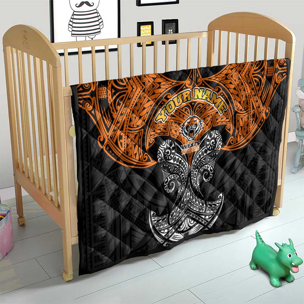 Personalized Wests Tigers Quilt Polynesian Tribal Pattern Style