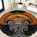 Personalized Wests Tigers Round Carpet Polynesian Tribal Pattern Style