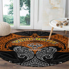 Personalized Wests Tigers Round Carpet Polynesian Tribal Pattern Style