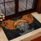 Personalized Wests Tigers Rubber Doormat Polynesian Tribal Pattern Style