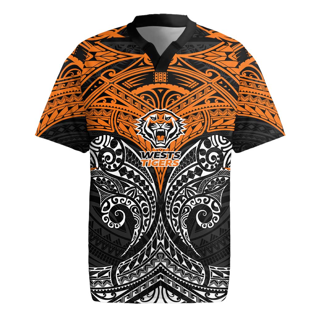 Personalized Wests Tigers Rugby Jersey Polynesian Tribal Pattern Style