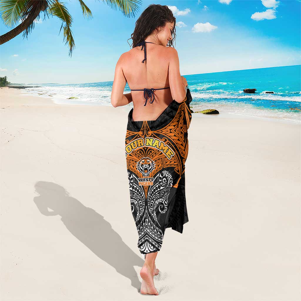 Personalized Wests Tigers Sarong Polynesian Tribal Pattern Style
