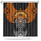 Personalized Wests Tigers Shower Curtain Polynesian Tribal Pattern Style