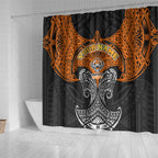 Personalized Wests Tigers Shower Curtain Polynesian Tribal Pattern Style