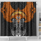Personalized Wests Tigers Shower Curtain Polynesian Tribal Pattern Style