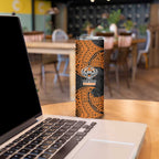 Personalized Wests Tigers Skinny Tumbler Polynesian Tribal Pattern Style