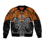 Personalized Wests Tigers Sleeve Zip Bomber Jacket Polynesian Tribal Pattern Style