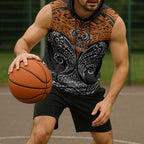 Personalized Wests Tigers Sleeveless Hoodie Polynesian Tribal Pattern Style