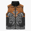 Personalized Wests Tigers Sleeveless Puffer Jacket Polynesian Tribal Pattern Style