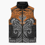 Personalized Wests Tigers Sleeveless Puffer Jacket Polynesian Tribal Pattern Style
