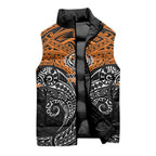 Personalized Wests Tigers Sleeveless Puffer Jacket Polynesian Tribal Pattern Style