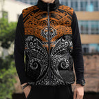 Personalized Wests Tigers Sleeveless Puffer Jacket Polynesian Tribal Pattern Style