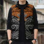 Personalized Wests Tigers Sleeveless Puffer Jacket Polynesian Tribal Pattern Style