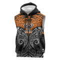 Personalized Wests Tigers Sleeveless Zip Hoodie Polynesian Tribal Pattern Style