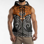 Personalized Wests Tigers Sleeveless Zip Hoodie Polynesian Tribal Pattern Style
