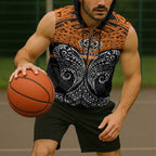 Personalized Wests Tigers Sleeveless Zip Hoodie Polynesian Tribal Pattern Style