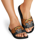 Personalized Wests Tigers Slide Sandals Polynesian Tribal Pattern Style