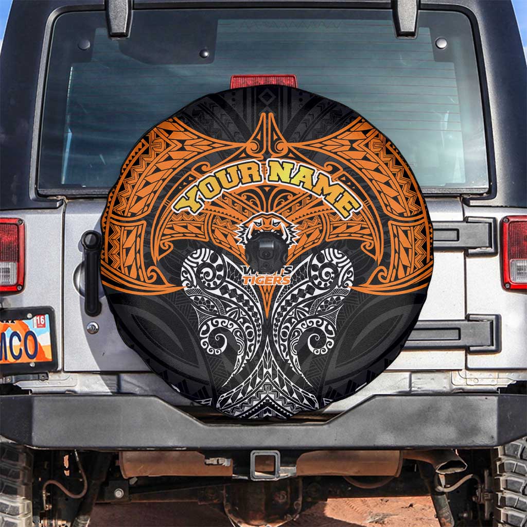 Personalized Wests Tigers Spare Tire Cover Polynesian Tribal Pattern Style