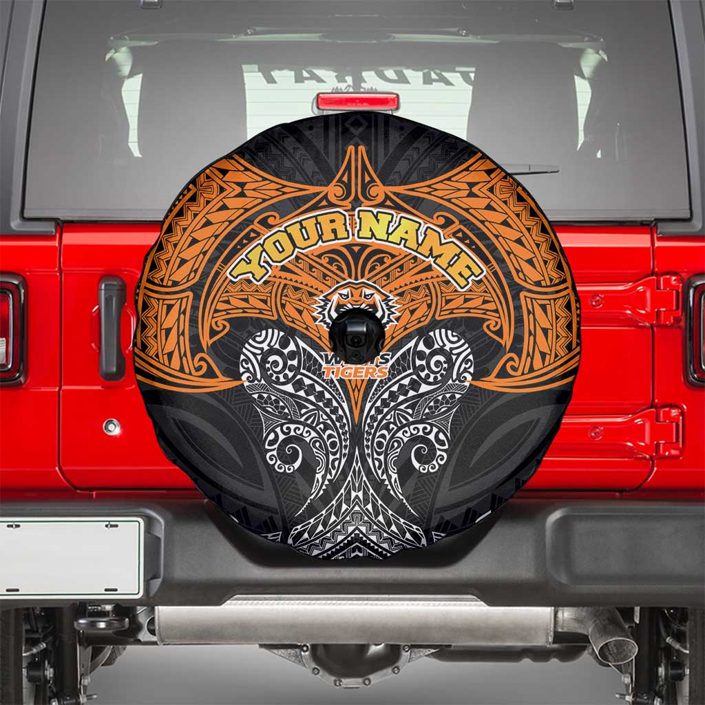 Personalized Wests Tigers Spare Tire Cover Polynesian Tribal Pattern Style