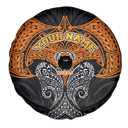 Personalized Wests Tigers Spare Tire Cover Polynesian Tribal Pattern Style